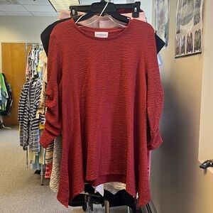 Peck & Peck Textured Burgundy Tunic